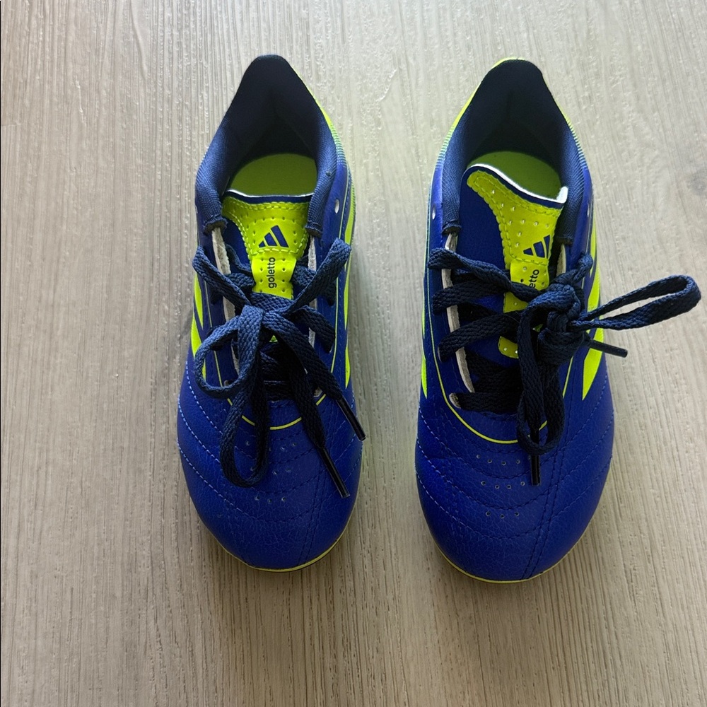 Adidas Kids Sneakers in Blue and Neon Yellow Soccer Cleats